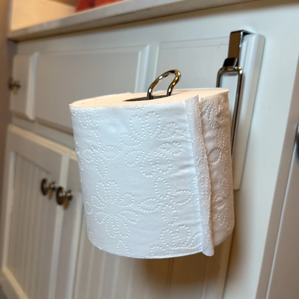 InterDesign Over the Tank Metal Toilet Paper Holder Bathroom Organizer